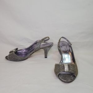 J.Renee Dayna Sling-Back Glimmer Pumps, Pewter